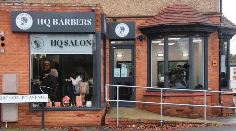 Exterior of HQ Barbers and Salon on Northcourt Avenue Reading