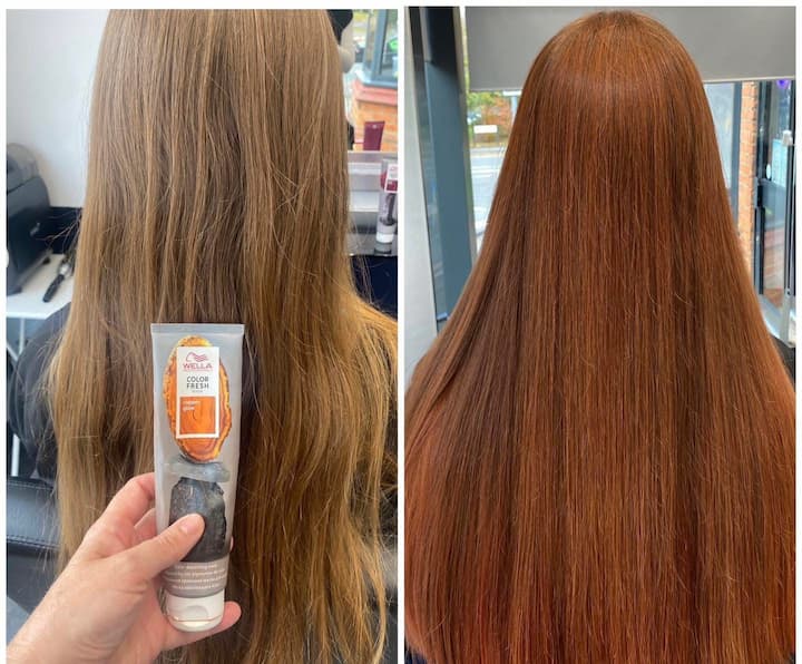 Wella Colour Fresh copper transformation at HQ Salon Reading