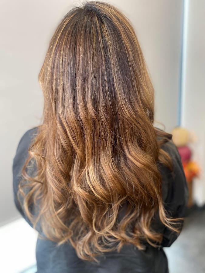 Balayage highlights and curls at HQ Salon Reading